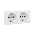Legrand - Kaksois-SCHUKO-pistorasia SUNO-kehyksellä 250V, valkoinen