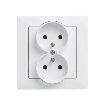 Legrand - Kaksoispistorasia kehyksellä SUNO 250V valkoinen