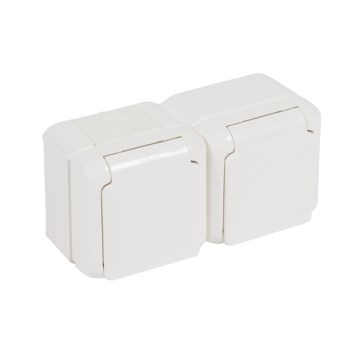 Legrand - Kaksoispistorasia kotikäyttöön FORIX 250V IP44, valkoinen