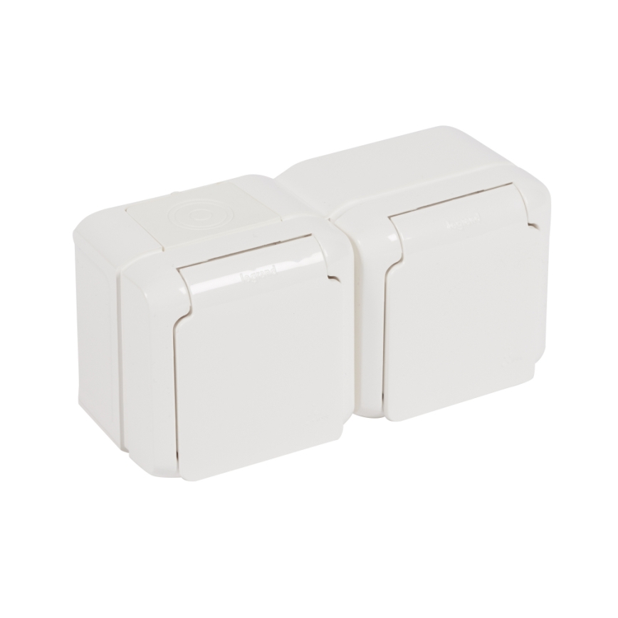 Legrand - Kaksoispistorasia kotikäyttöön FORIX 250V IP44, valkoinen