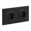 Legrand - Kaksoispistorasia SCHUKO NILOE STEP 250V musta