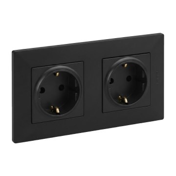 Legrand - Kaksoispistorasia SCHUKO NILOE STEP 250V musta