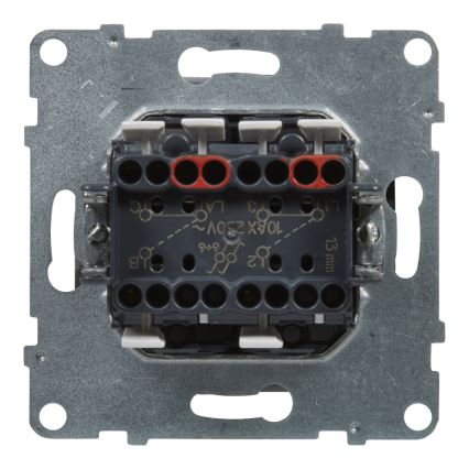 Legrand - Kaksoisportaikon kytkin nro 6+6 ilman kehystä SUNO valkoinen