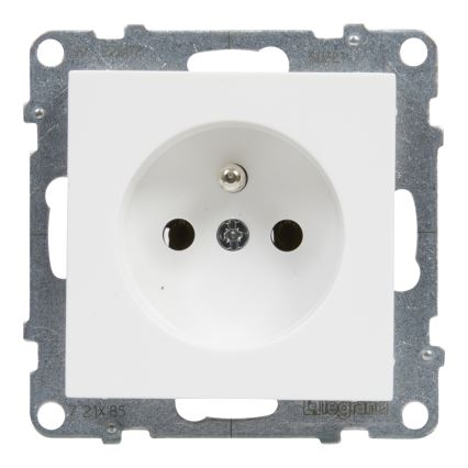 Legrand - Kehyksetön kotitalouspistorasia SUNO 250V valkoinen