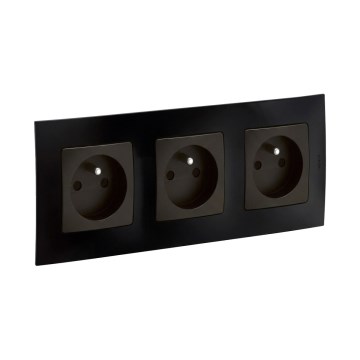 Legrand - Kolmoispistorasia kotikäyttöön kehys NILOE 250V musta