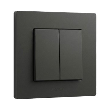 Legrand - NILOE STEP kaksinkertainen porraskytkin, kehys nro 6+6, musta