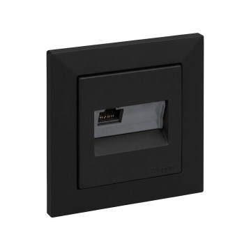 Legrand - RJ45 Ethernet-pistorasia SUNO-kehyksellä, musta