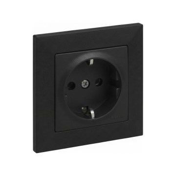 Legrand - SCHUKO-pistorasia SUNO-kehyksellä 250 V, musta