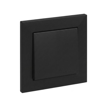 Legrand - Yksinkertainen painike nro 1/0 SUNO-kehyksellä, musta