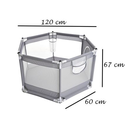 Leikkiaita 120 cm harmaa