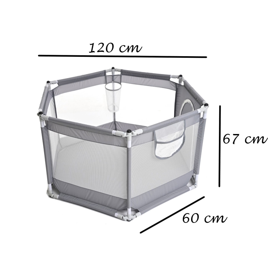 Leikkiaita 120 cm harmaa