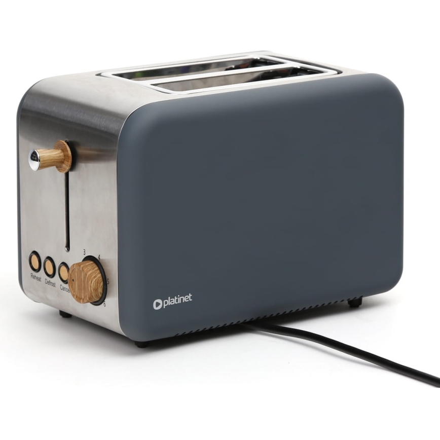 Leivänpaahdin, kaksi aukkoa 900W/230V ruostumaton teräs/harmaa