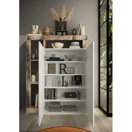 LENOR-kaappi, valkoinen/vaahtera