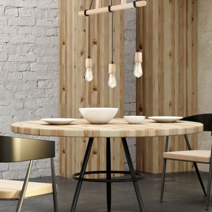 Kattovalaisin LEON 3xE27/60W/230V pyökki, johdolla