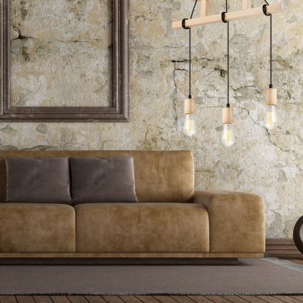 Kattovalaisin LEON 3xE27/60W/230V pyökki, johdolla