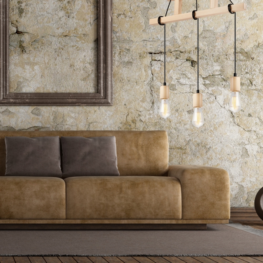 Kattovalaisin LEON 3xE27/60W/230V pyökki, johdolla