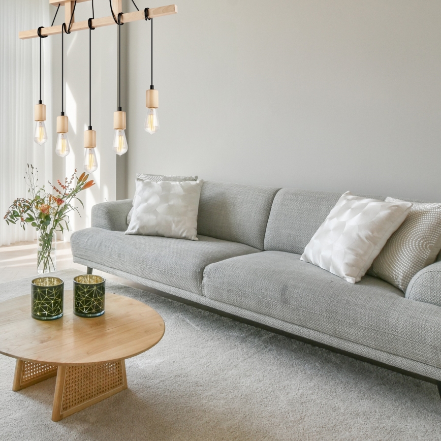 Kattovalaisin LEON 5xE27/60W/230V pyökki, johdolla