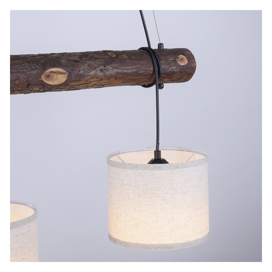 Leuchten Direkt 11238-79 - Kattokruunu johdossa BARK 3xE27/40W/230V puu