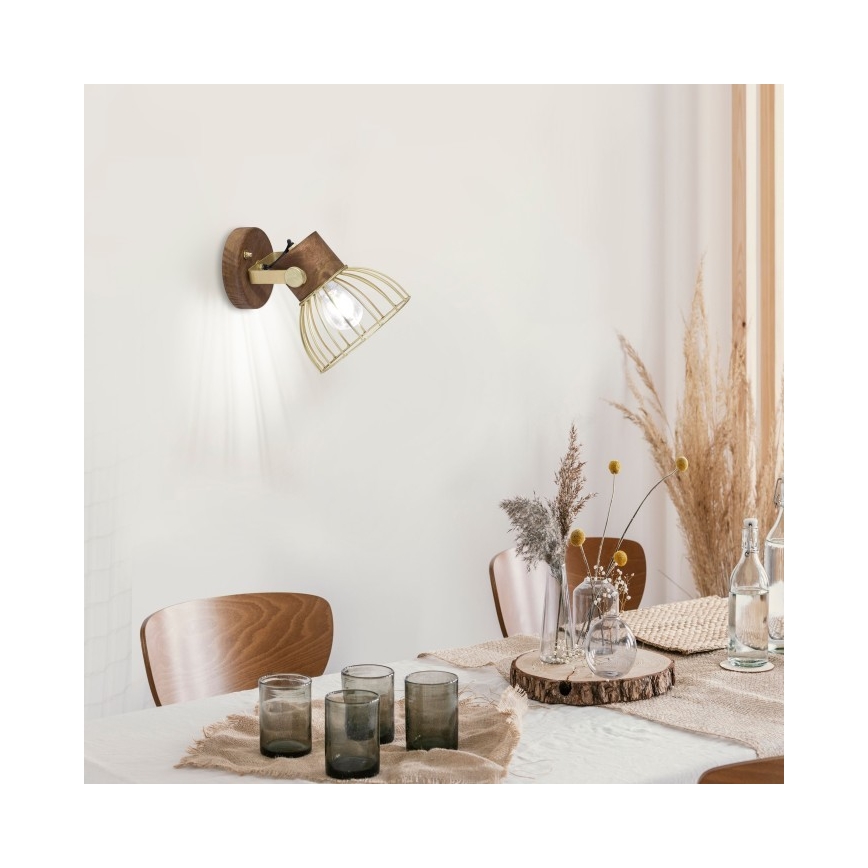 Leuchten Direkt 11486-60 - Seinäkohdevalo ALAMI 1xE27/25W/230V mangopuu