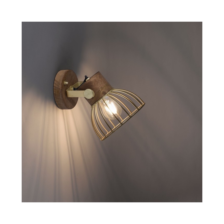 Leuchten Direkt 11486-60 - Seinäkohdevalo ALAMI 1xE27/25W/230V mangopuu