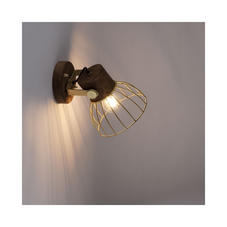 Leuchten Direkt 11486-60 - Seinäkohdevalo ALAMI 1xE27/25W/230V mangopuu