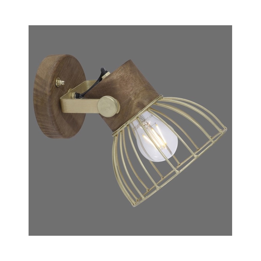 Leuchten Direkt 11486-60 - Seinäkohdevalo ALAMI 1xE27/25W/230V mangopuu