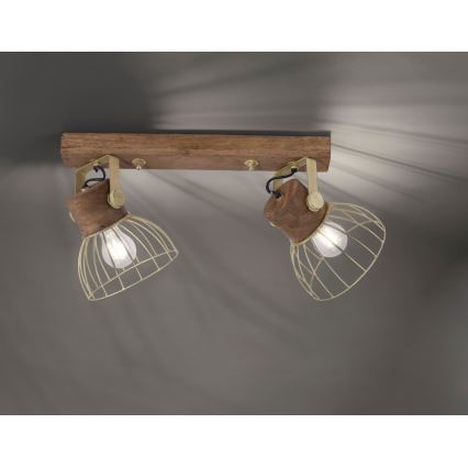 Leuchten Direkt 11487-60 - Kohdevalo ALAMI 2xE27/25W/230V mangopuu