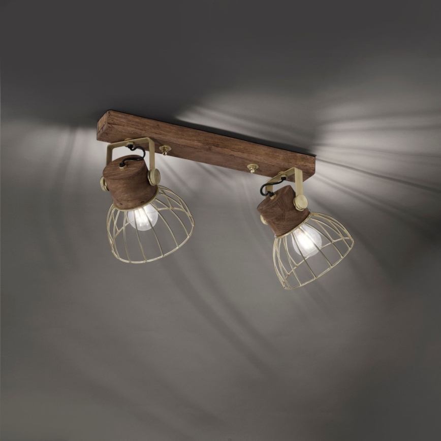 Leuchten Direkt 11487-60 - Kohdevalo ALAMI 2xE27/25W/230V mangopuu