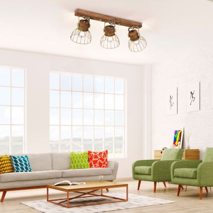 Leuchten Direkt 11488-60 - Kohdevalo ALAMI 3xE27/25W/230V mangopuu