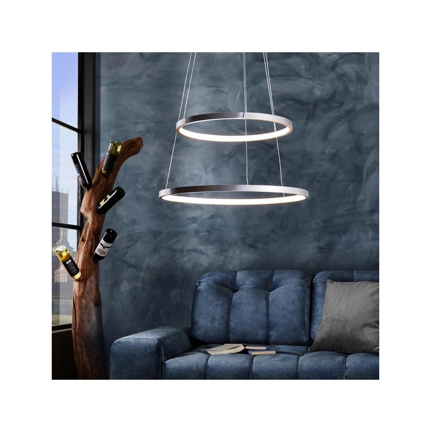 Leuchten Direkt 11525-21 - CIRCLE LED-riippuvalaisin kaapelilla LED/15W/230V + LED/25W