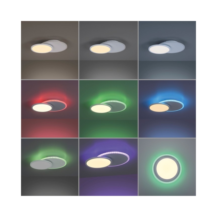 Leuchten Direkt 11662-16 - Himmennettävä LED-RGB-kattovalaisin ARENDA LED/21W/230V + kauko-ohjaus