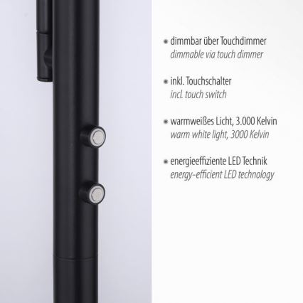 Leuchten Direkt 11710-18 - LED Himmennettävä lattialamppu HANS LED/21,5W/230V + LED/4W