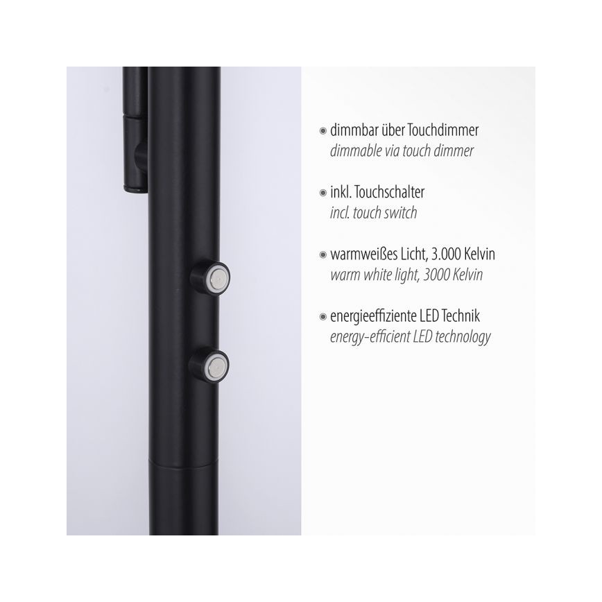 Leuchten Direkt 11710-18 - LED Himmennettävä lattialamppu HANS LED/21,5W/230V + LED/4W