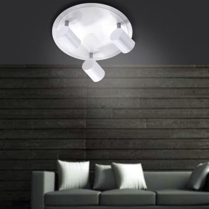 Leuchten Direkt 11943-16 - LED-kohdevalo TARIK 3xGU10/5W/230V valkoinen