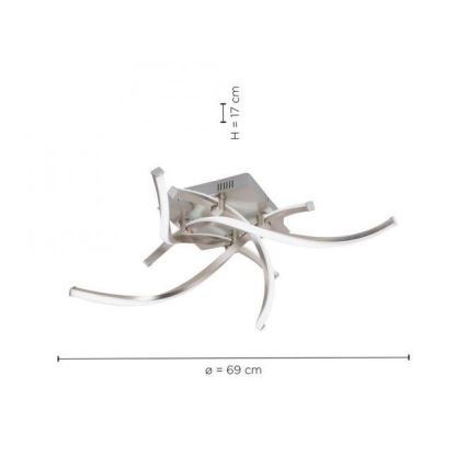 Leuchten Direkt 11995-55 - LED RGB Himmennettävä pinta-asetettava kattokruunu SWING LED/24,4W/230V 2700-5000K + kaukosäädin