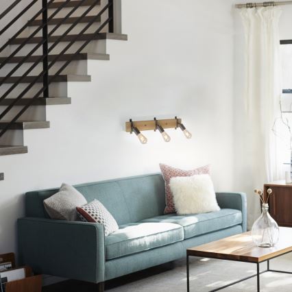 Leuchten Direkt 13473-79 - Seinävalaisin SLAT 3xE27/40W/230V