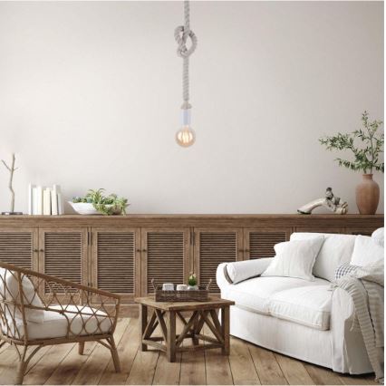 Leuchten Direkt 13572-16 - Kattokruunu johdossa DIY 1xE27/10W/230V valkoinen