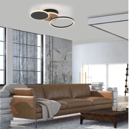 Leuchten Direkt 14116-78 - LED-kattovalaisin SEVENT LED/25,5W/230V musta/ruskea