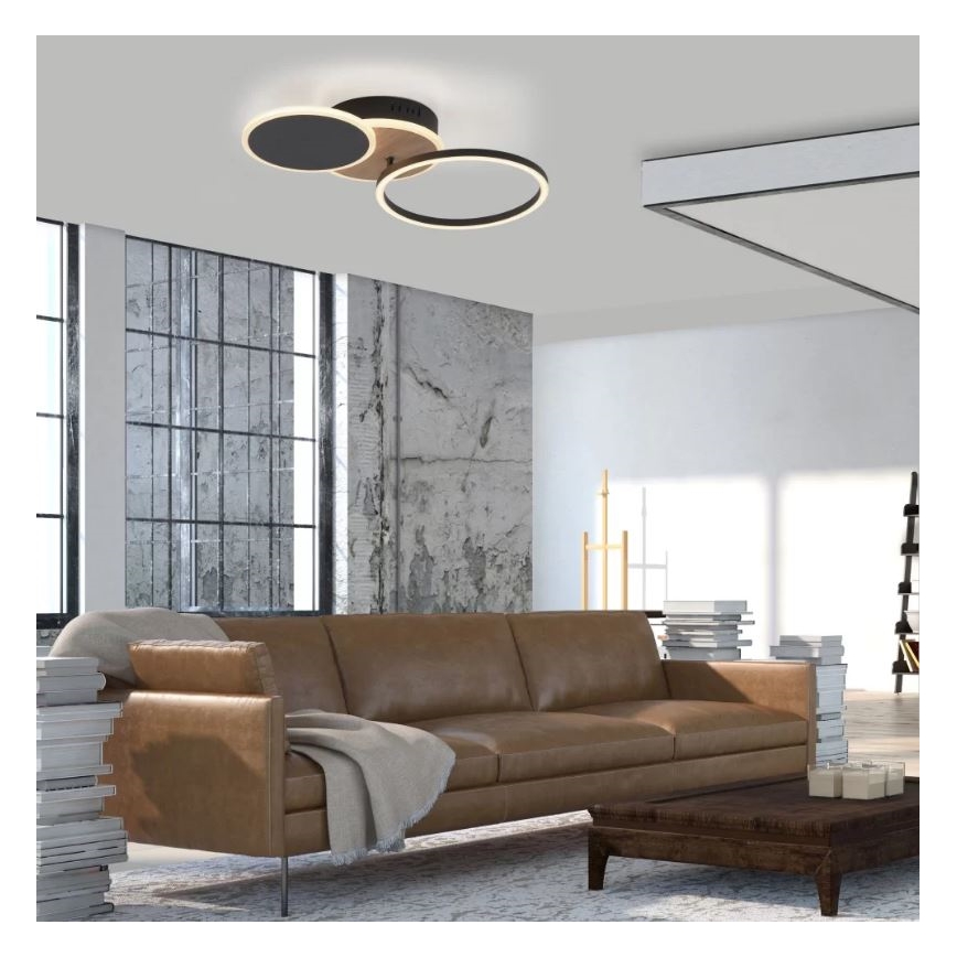 Leuchten Direkt 14116-78 - LED-kattovalaisin SEVENT LED/25,5W/230V musta/ruskea