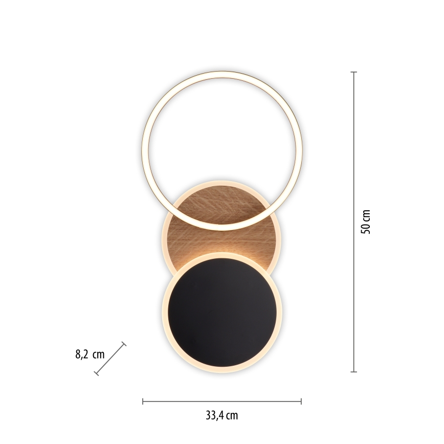Leuchten Direkt 14116-78 - LED-kattovalaisin SEVENT LED/25,5W/230V musta/ruskea