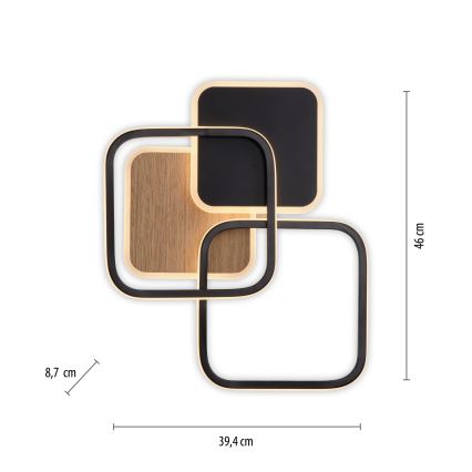 Leuchten Direkt 14117-78 - LED-kattovalaisin SEVENT LED/36W/230V musta/ruskea