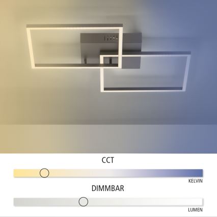 Leuchten Direkt 14141-18 - Himmennettävä LED-kattovalaisin IVEN 2xLED/14W/230V + kauko-ohjaus