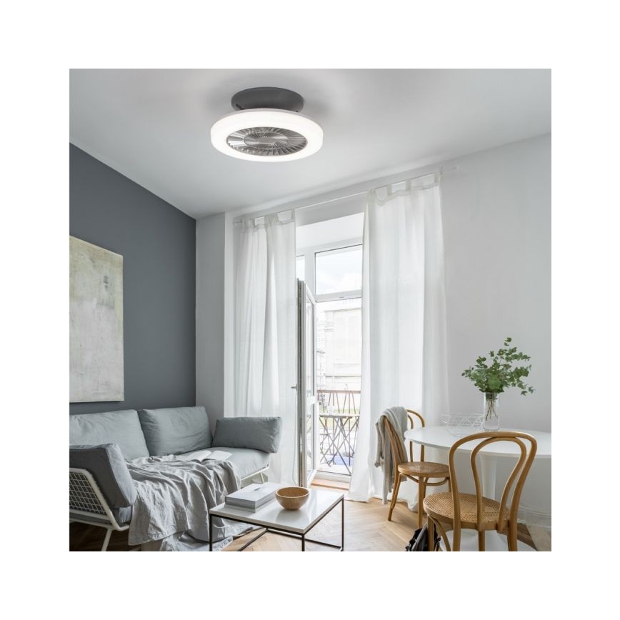 Leuchten Direkt 14645-55 - LED Valo tuulettimella LEONARD LED/27W/230V