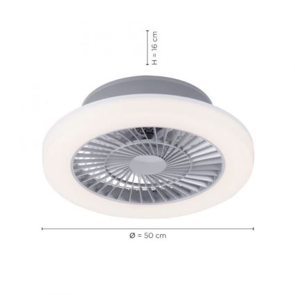 Leuchten Direkt 14645-55 - LED Valo tuulettimella LEONARD LED/27W/230V
