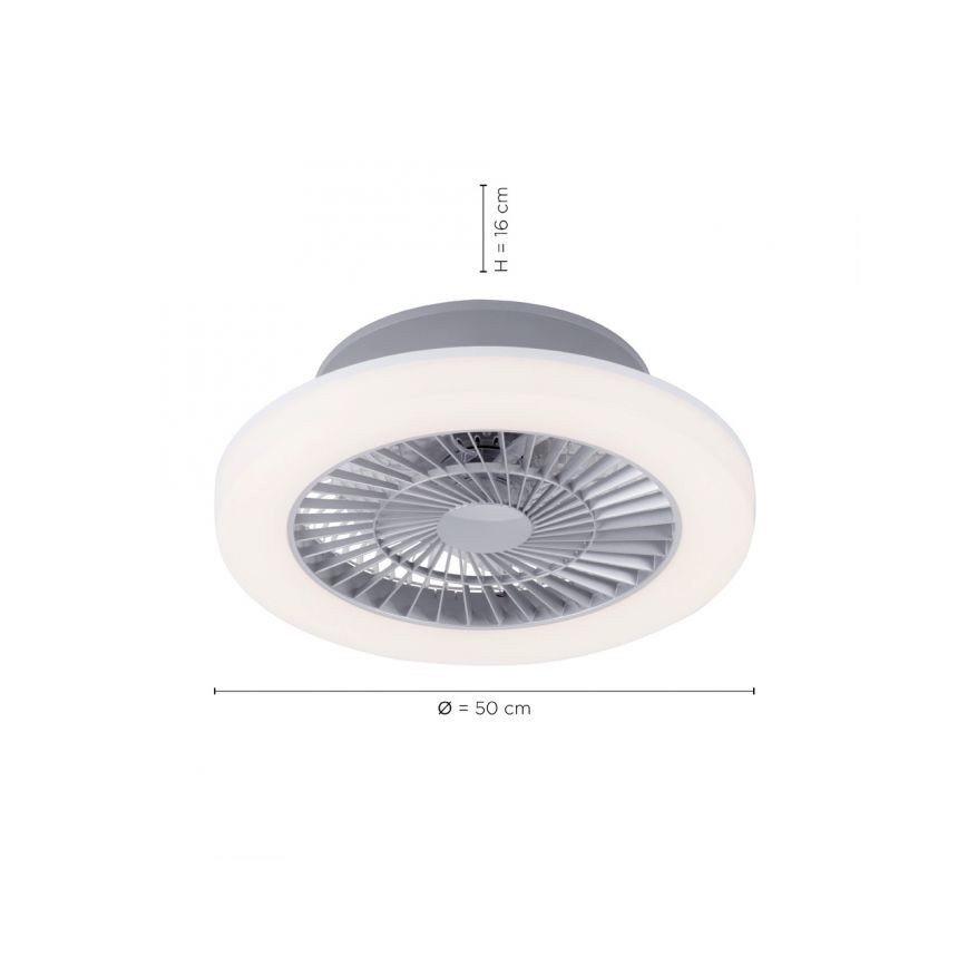 Leuchten Direkt 14645-55 - LED Valo tuulettimella LEONARD LED/27W/230V