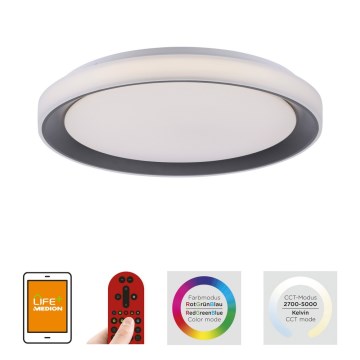 Leuchten Direkt 14659-18 - Himmennettävä LED-RGB-kattovalaisin LOLA LED/24W/230V + kauko-ohjaus