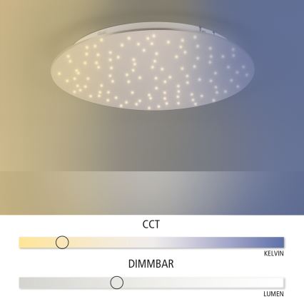 Leuchten Direkt 14673-55 - Himmennettävä LED-kattovalaisin SPARKLE LED/18W/230V + kauko-ohjaus