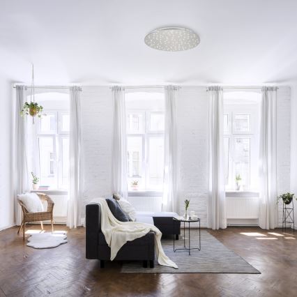 Leuchten Direkt 14673-55 - Himmennettävä LED-kattovalaisin SPARKLE LED/18W/230V + kauko-ohjaus