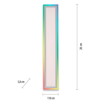 Leuchten Direkt 1490116-LED RGB Himmennettävä kattovalo EDGING LED/24W/230V + kaukosäädin
