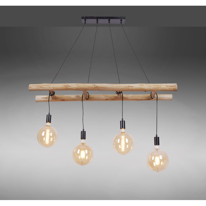 Leuchten Direkt 15025-18 - Kattokruunu johdossa EDGAR 4xE27/60W/230V eukalyptus